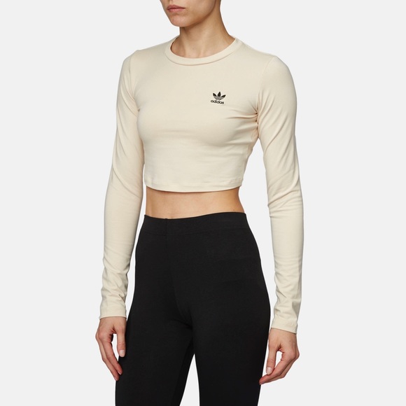 adidas crop top long sleeve